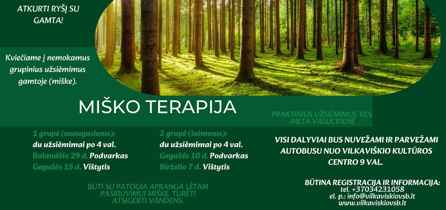 Praktiniai užsiėmimai "Miško terapija"