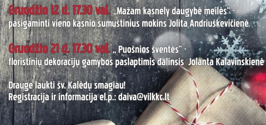 Kalėdinės dirbtuvės Vilkaviškyje