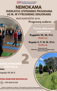 Nemokama sveikatos stiprinimo programa senjorams