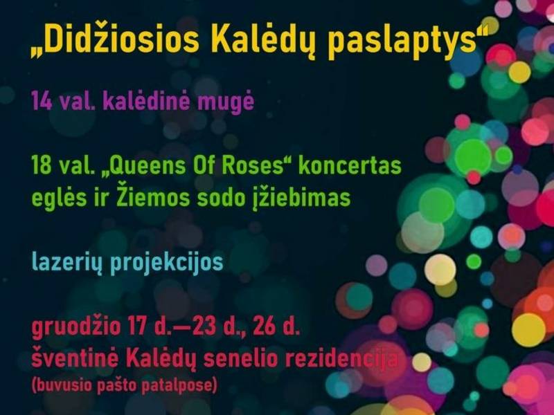Vilkaviškio miesto eglės įžiebimas „Didžiosios Kalėdų paslaptys“