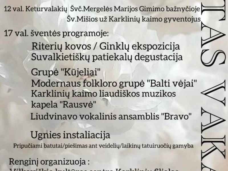 Po atviru dangumi Karkliniuose. Paprūsės paribiais.