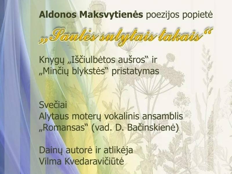 Poezijos popietė „Saulės sulytais takais“