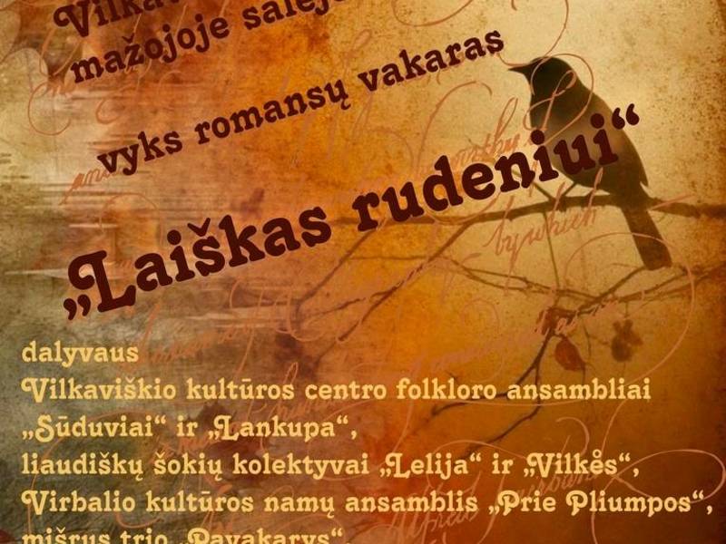 Romansų vakaras „Laiškas rudeniui“